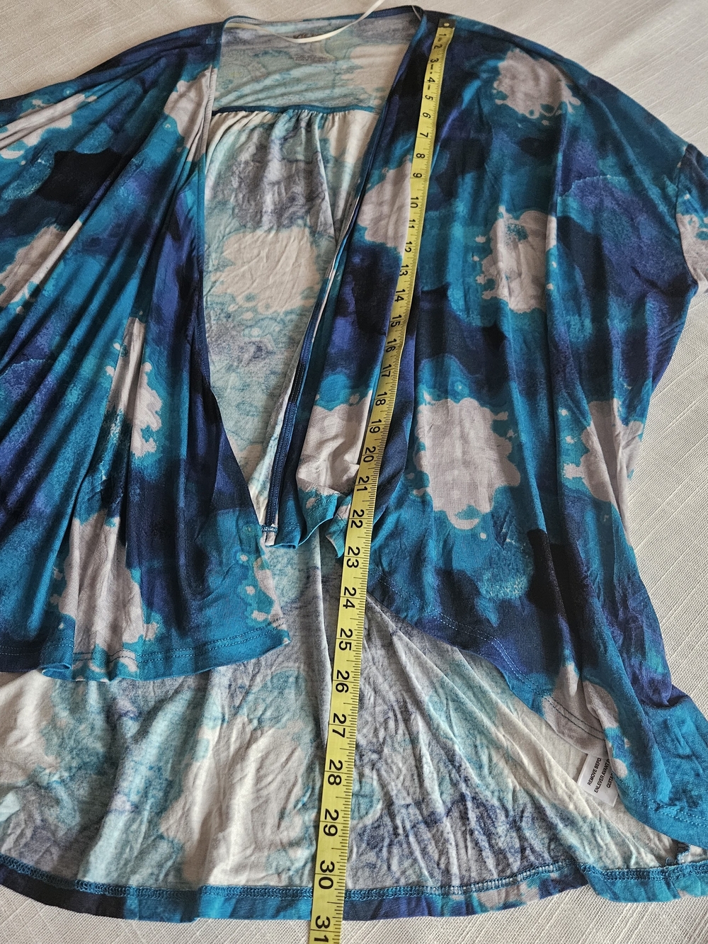 Victor Alfaro NWT Blue Watercolor Kimono Cardigan L - Picture 11 of 13